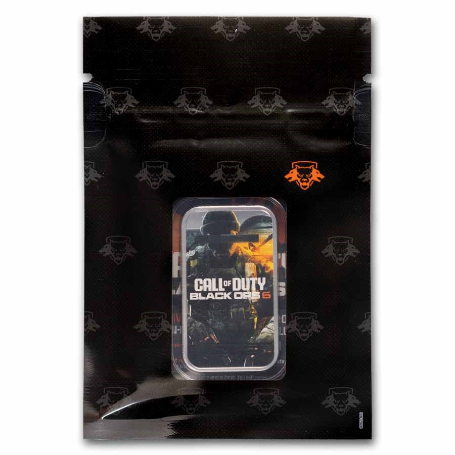 1oz Pamp Call of Duty Colorized Silver Bar in Pouch