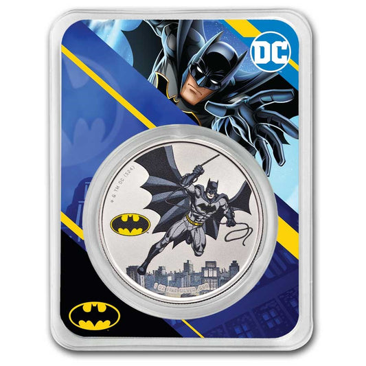 2024 Samoa 1oz Silver DC Comics Batman Colorized Coin in Assay Card